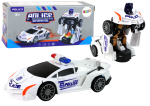 Baltas policijos automobilis robotas