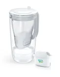 Brita Glass+1 Maxtra Pro Pure Performance stiklinis filtrų ąsotis, bendras tūris 2,5 l / 1,5 l filtruoto vandens, tinka indaplovei, pilkos spalvos