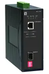 LevelOne IEC-2000 pramoninis Gigabit medijos keitiklis RJ45 į SFP, IP30, 12-48 V DC, aliuminis, juodas