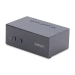StarTech.com 2 prievadų dviejų monitorių DisplayPort KVM jungiklis, 4K 60Hz, 2x USB 5Gbps &scaron;akotuvas, 2x USB 2.0 HID prievadai, perjungimas klavi&scaron;ais ir mygtukais, atitinka TAA, 3 lygio ESD apsauga