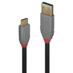 Lindy 1m USB 3.2 Type A į C laidas, 10Gbps, 5A, PD, Anthra Line