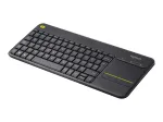Logitech Wireless Touch Keyboard K400 Plus Mini QWERTZ Black