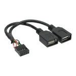 InLine USB 2.0 adapterinis kabelis vidinis 2x USB Type A moteri&scaron;ka / pagrindinės plok&scaron;tės lizdas
