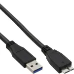 InLine USB 3.2 Gen.1 laidas Type A ki&scaron;tukas / Micro B ki&scaron;tukas, juodas, 0,5 m
