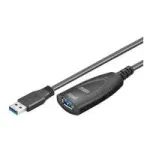 Goobay 95727 aktyvus USB 3.0 pailginimo laidas, USB-A ki&scaron;tukas&ndash;lizdas, 5 m, juodas
