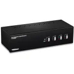 KVM jungiklis TRENDnet TK-440DP 4 prievadų, dviejų monitorių, DisplayPort, juodas/sidabrinis
