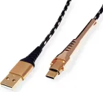 ROLINE 11.02.8920 USB kabelis 1 m USB 2.0 USB A USB C juodas - auksinis (11.02.8920)