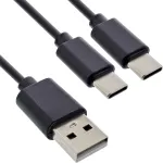 InLine USB 2in1 Y formos įkrovimo laidas, 1x USB-A ki&scaron;tukas į 2x USB-C ki&scaron;tukus, juodas 2m