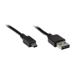 GoodConnections USB 2.0 EASY Plug A &ndash; Mini-B jungiamasis kabelis, juodas, 1 m