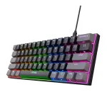 Trust GXT 867 Acira žaidimų klaviatūra USB QWERTZ juoda pilka 60% mechaninė RGB