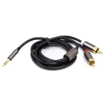 Garso kabelis 3.5mm - 2x RCA, 1m