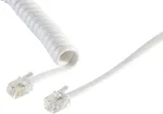 S/CONN 2m RJ10 skaidriai balta ragelio spiralinė jungtis