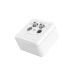Hama 00205354 sieninis lizdas 2x SAT + TV + Radijas Baltas