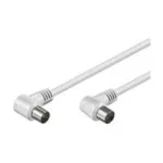 Wentronic Goobay anteninis kampinis jungiamasis laidas, baltas, 1,5 m &ndash; IEC/Coax ki&scaron;tukas 90&deg; IEC/Koax lizdas 90&deg; (11520)