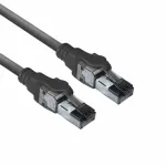 ACT Black 1 m S/FTP CAT6A IDC 4PPoE / PoE++ 100W LSZH patch kabelis su RJ45 ki&scaron;tukais, be užkabos