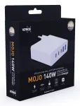 Verico MOJO GaN 140W kroviklis su 3&times;USB-C ir 2&times;USB-A prievadais, baltas