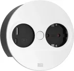 BACHMANN TWIST2 1xCEE7/3 1xUSB A/C 22W apvalus baltas 0,2 m su ISV ki&scaron;tuku (BM0010998)