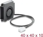 Delock Radialinis ventiliatorius 12 V DC 40 x 40 x 10 mm su 3 kontaktų jungtimi, juodas (67488)