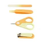 Momini Baby Nail Care Kit Sunny &ndash; Elektrinė kūdikių nagų dildė su 6 galvutėmis, 2 greičiais, LED &scaron;viesa, balta/geltona