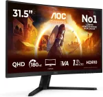 AOC CQ32G4 31,5 inch lenktas QHD žaidimų monitorius, 165Hz, 1ms, VA, FreeSync Premium, HDR10 (atnaujinta prekė)