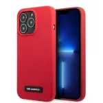 Karl Lagerfeld KLHCP13LSLMP1R Silikoninis kietas dėklas su plok&scaron;tele, skirtas iPhone 13 Pro / 13 6,1 inch - Raudonas