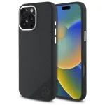 Mercedes-Benz MEHMP16X23SUGDK iPhone 16 Pro Max 6,9 inch Black Silicone Hard Case with Tonal Logo Wood Pattern MagSafe
