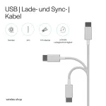 SHIVERPEAKS Flexline USB-C į USB-C įkrovimo ir sinchronizavimo laidas, USB 2.0, ABS, baltas, 0,5 m (FL31-12050)