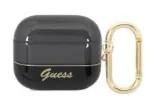 Guess Apple AirPods 3 permatomas dėklas juodos spalvos