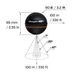 Deeper Smart Sonar PRO+ 2 užmetamas žuvų ie&scaron;kiklis, 100/240/675 kHz, 100 m gylis, Wi-Fi, GPS, iki 9 val., juodas