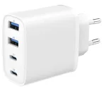 Gembird TA-UC-2A2C-PD40-01-W GaN USB PD 4 prievadų įkroviklis, 40 W, baltas
