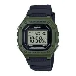 CASIO W-218H-3AVDF Skaitmeninis kvarcinis laikrodis &ndash; žalia derva, 50m atsparumas vandeniui, LED ap&scaron;vietimas