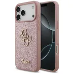 GUESS Fixed Glitter Big 4G dėklas, skirtas iPhone 18 Pro Max / 17 Pro Max - rožinis