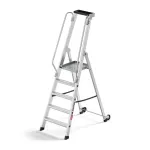 HAILO Master P80 aliuminės mobilios platforminės kopėčios, 5 pakopų, 150 kg, EN 131