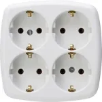 HEINRICH KOPP Paris Schuko elektros lizdas Type F, įleidžiamas, baltas, 16 A, 250 V, su vaikų apsauga 121001009