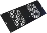 IT-BUDGET 19 colių ventiliatorių skydas 4 ventiliatoriams - 120x120 mm - 6U - juodas (90ITBSRK19XNOFAN4S)