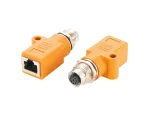 EXSYS EX-49501 pramoninis M12 A koduotės 8 kontaktų moteri&scaron;kas į RJ45 moteri&scaron;ką adapteris, Gigabit Ethernet, IP67