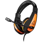 CANYON Star Raider GH-1A, žaidimų ausinės 3.5 mm lizdu, su reguliuojamu mikrofonu ir garsumo valdymu, su 2in1 3.5 mm adapteriu, kabelis 2 m, juodos spalvos, 0.23 kg
