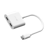j5create JCA164-N adapteris i&scaron; USB-C į dvi USB-C jungtis su vaizdo arba Power Delivery funkcija