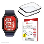Displex Unbreakable Full Cover Smart Glass apsauginis stikliukas Apple Watch Ultra 3/Ultra 2/Ultra (49 mm), 2 vnt., nuo kra&scaron;to iki kra&scaron;to, permatomas