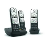 Gigaset A690A Trio belaidis analoginis/DECT telefonas su 3 rageliais, juodas
