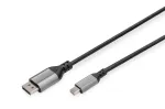 DIGITUS mini DP į DP 8K 60Hz laidas, DP 1.4, aliuminio korpusas, juodas, 2m
