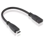 Roline USB-C ilginimo laidas, USB-C (ki&scaron;tukas) į USB-C (lizdas), USB 3.1, 15 cm, juodas