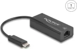 Tinklo adapteris DELOCK 64306 USB Type-C į Ethernet 100 Mbit/s, laidinis, juodas