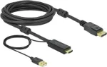 Vaizdo kabelio adapteris DeLOCK 85966 5 m HDMI Type A &ndash; DisplayPort + USB Type-A, juodas