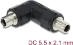 Delock 90942 DC jungties adapteris 5,5 x 2,1 mm, lizdas į lizdą, su sriegiu, 90 laipsnių kampu