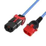 ACT Powercord C13 IEC Lock+ - C14 IEC Lock Dual Locking mėlyna 1 m, PC3619