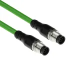 ACT Industrial jutiklio kabelis 15.00 m M12A 8-pin vyri&scaron;kas į M12A 8-pin vyri&scaron;ką, Ultraflex TPE, ekranuotas