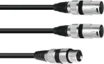 Audio kabelis XLR 3-pin vyri&scaron;kas į 2 x XLR 3-pin vyri&scaron;kas 1,5 m Omnitronic 30225205