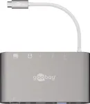 Goobay USB-C&trade; Multiport-Adapter - Viskas viename - Aliuminis - Sidabrinis (62113)