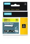 DYMO Rhino Industrial Flexible Nylon Labels 19 mm x 3,5 m juodas spausdinimas ant geltonos lipnios juostos skirta Rhino ir LabelManager etikečių spausdintuvams
